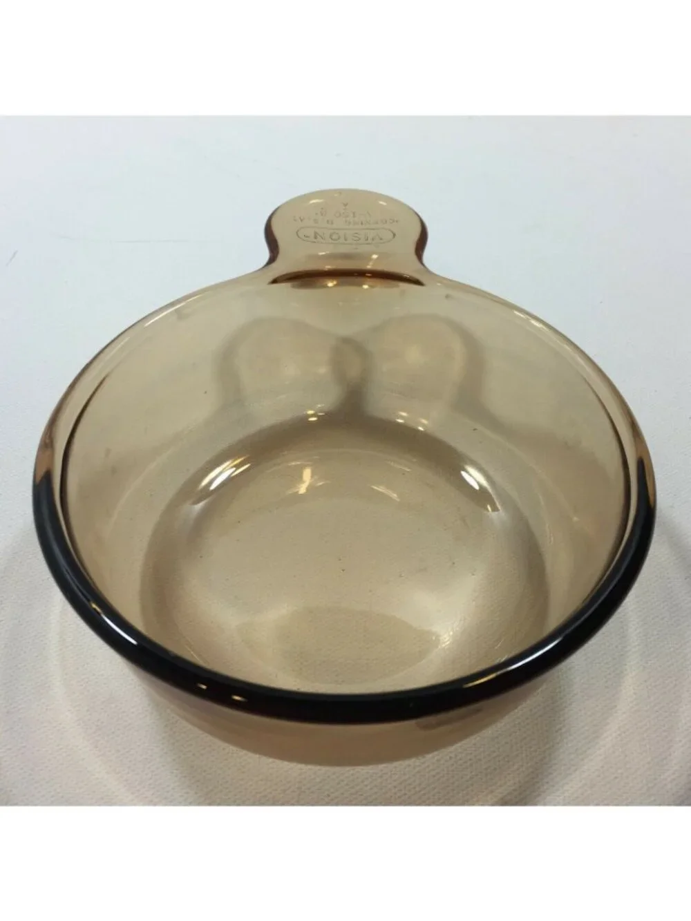 Corning Vision Ware Glass Amber Cookware USA V-150-B Grab It & Go Food Dish Bowl